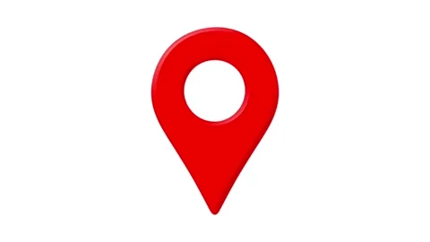 Red Location Pin Icon Appearing and Disappearing on Green Screen Background 動画素材 343545820