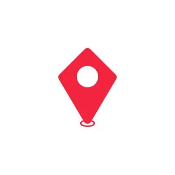 Red Location Pin Icon Vector Symbol for GPS and Maps Address Navigation Stock Illustration