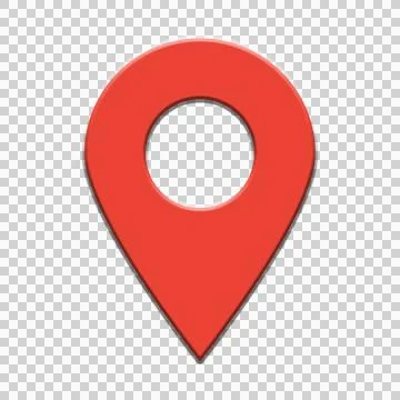 Red Location Pin Map Marker Icon on Transparent Background Stock Illustration
