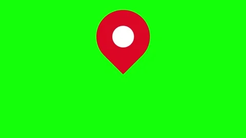 Red Location Pin Map Pointer Animation on Green Screen with Copy Spac Vídeo Stock 323305577