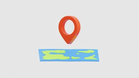 Red location pin on world map 3d animation Stock Footage 320722832
