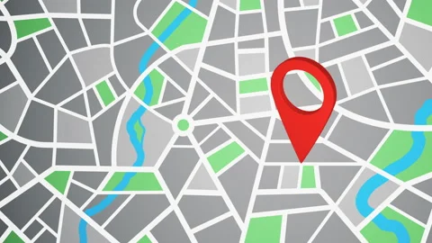 Pinpoint Locations On A Map Red Location Pinpoint On The Navigation ... | Stock Video | Pond5