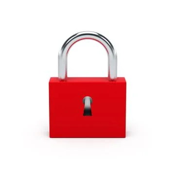 Red lock. 3D illustration. Stock Illustration