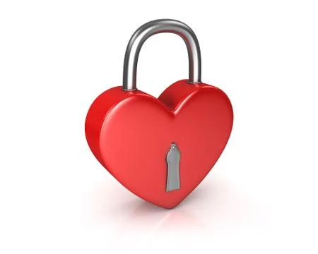 Red lock formed as heart Stock Illustration
