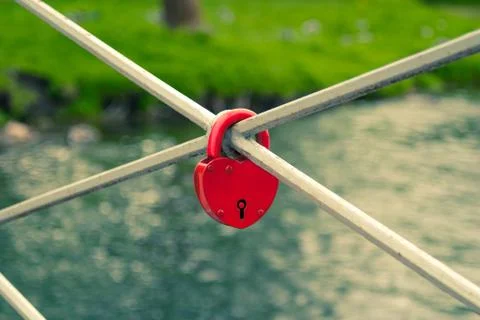 Red lock. Stock Photos