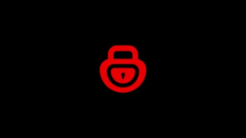 Red Lock User Profile Security Icon Design Stock Footage 332526263