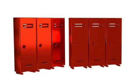 Red Locker or changing room for hockey, football, basketball team or worker.. Stock Illustration