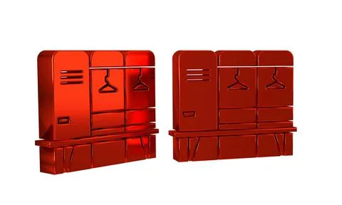 Red Locker or changing room for hockey, football, basketball team or worker.. Stock Illustration
