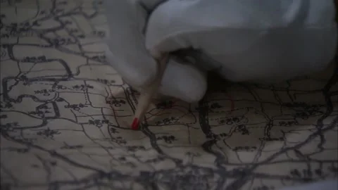 Red logo on the map Stock Footage 235278772