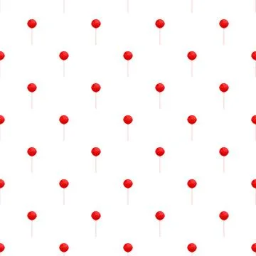Red lollipop pattern creating a sweet confectionery background Illustrazione stock