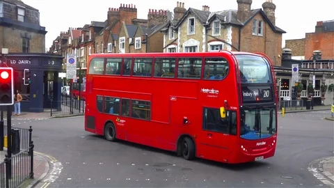 Red London Bus Video stock 125738653
