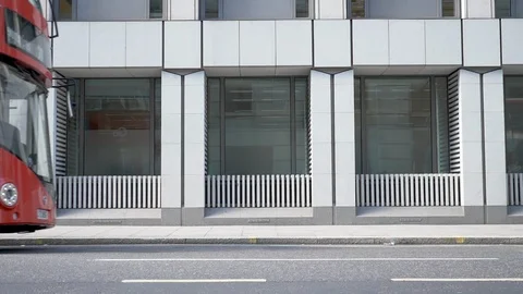 Red London Buses, slow motion Stock Footage 101836597