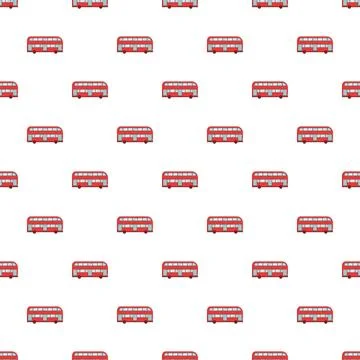 Red london double decker bus travel pattern Illustrazione stock