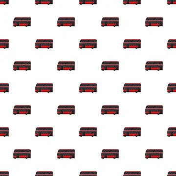 Red london double decker buses repeating pattern Stock Illustration