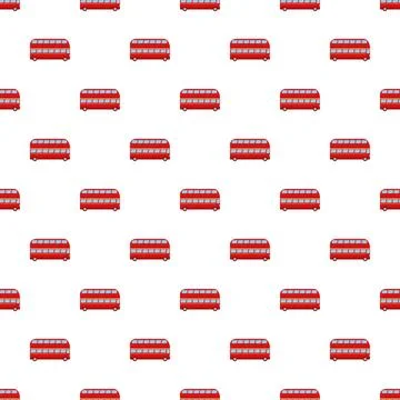 Red london double decker buses pattern Stock Illustration