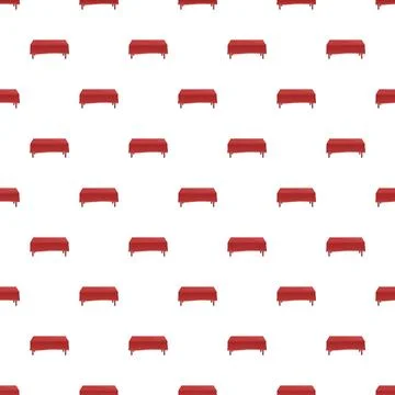 Red long banquet table pattern on white background イラスト素材