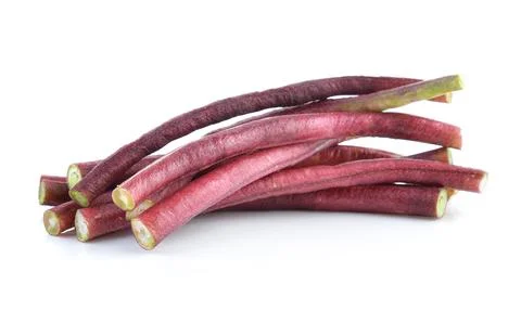 Red Long bean isolated on white background Stock Photos