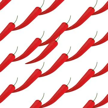 Red long peppers seamless pattern abstract vector illustration Stock Illustration