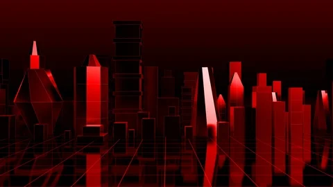 Red Loop Abstract Digital City Background Video stock 108588649