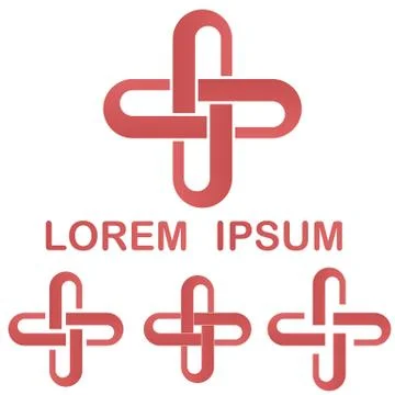 Red loop logo symbol design set イラスト素材