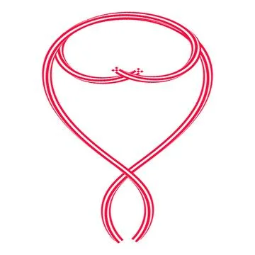 Red looped lines on white background abstract dynamic Illustrazione stock