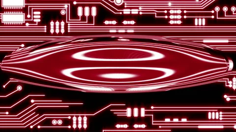 Red Looping Circuit Board Tech Abstract with ocular effect Stock Footage 40975343