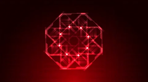 Red Looping Technical Abstract Array Stock Footage 41114278