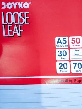 Red Loose Leaf Notebook A5 Stock Photos