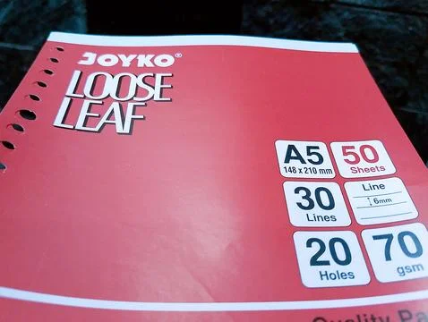 Red Loose Leaf Notebook A5 Stock Photos