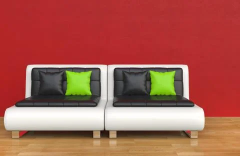 Red Lounge Room Stock Illustration