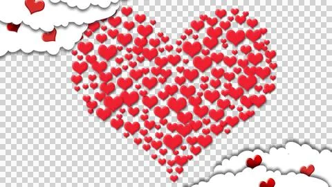 Red love and cloud Illustrazione stock