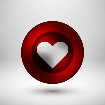 Red Love Bubble Badge Stock Illustration