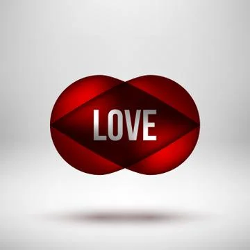 Red Love Bubble Badge Stock Illustration