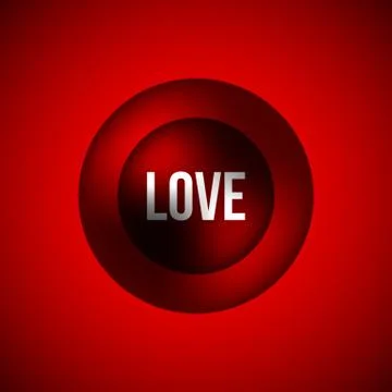 Red Love Bubble Badge Stock Illustration