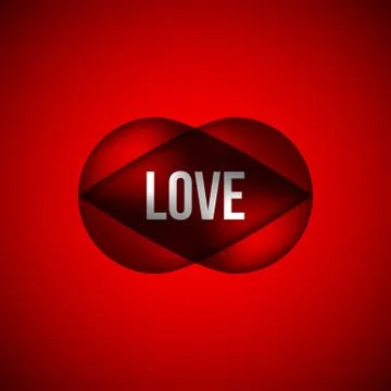 Red Love Bubble Badge Stock Illustration