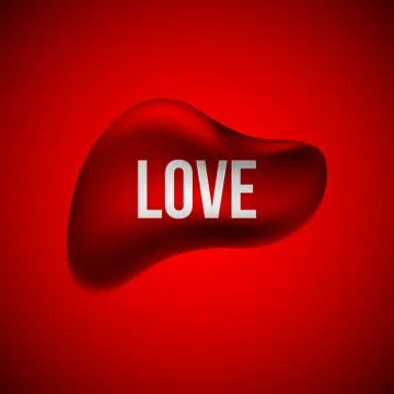 Red Love Bubble Badge Stock Illustration