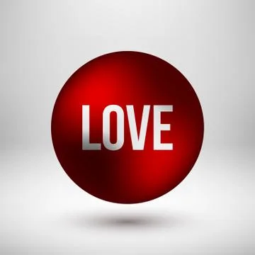 Red Love Bubble Badge Stock Illustration