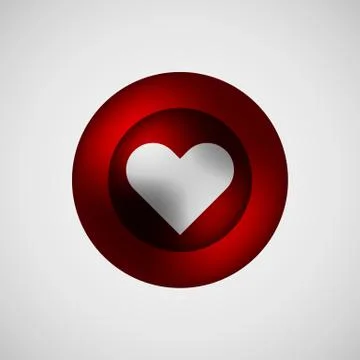 Red Love Bubble Badge Stock Illustration