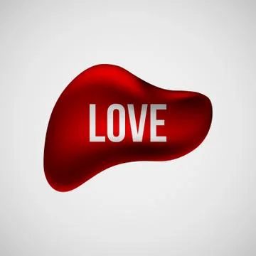 Red Love Bubble Badge Stock Illustration