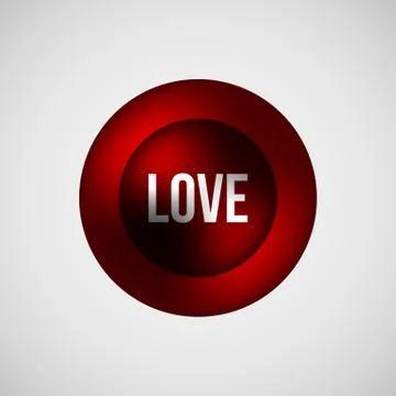 Red Love Bubble Badge Stock Illustration