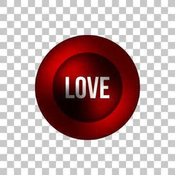 Red Love Bubble Badge Stock Illustration