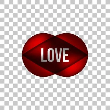 Red Love Bubble Badge Stock Illustration