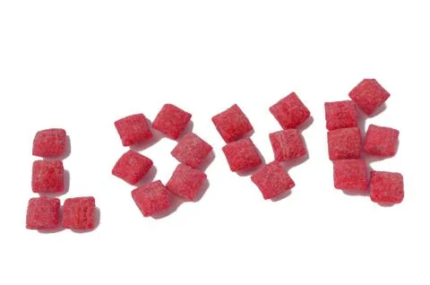 Red love from candy Stock Photos