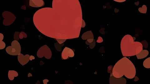 Red Love Element in Black Background for Valentine Day. Looped Motion Graphic Stock Footage