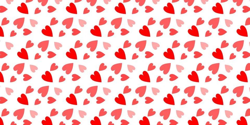 Red Love Heart Pattern, Heart Pastel for Background, Cute Romantic Red Hear.. Stock-Illustration