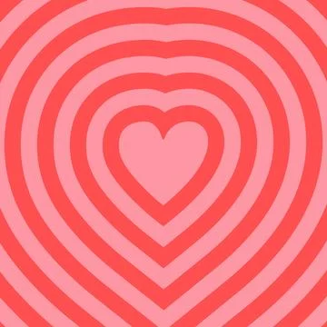 Red Love Heart Pattern, Heart Pastel for Background, Cute Romantic Red Hear.. Illustrazione stock