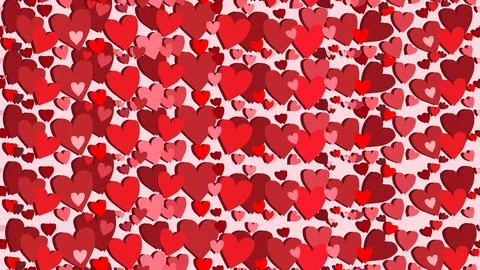 Red love heart seamless pattern, romantic background with pink and red hearts Stock Illustration