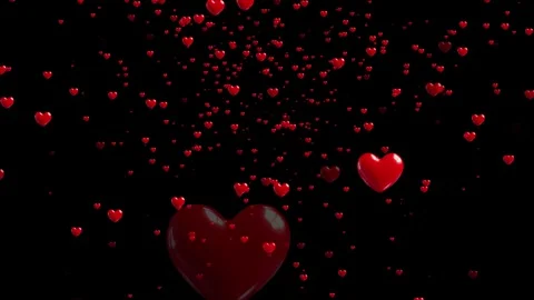 Red love heart shape floating animation. Happy valentines day neon heart ba.. Stock Footage 293556278