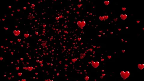 Red love heart shape particle floating animation. Happy valentines day neon.. Stock Footage 293556633