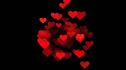 Red love hearts animated background in 4... | Stock Video | Pond5